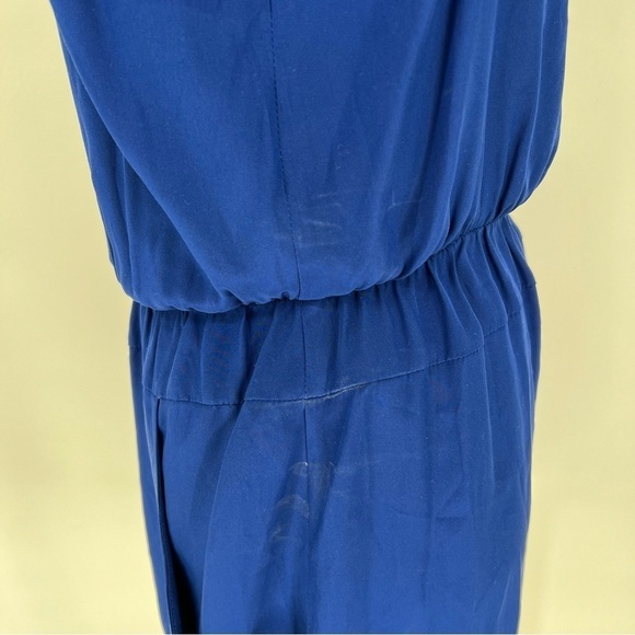 Amanda‎ Uprichard Cobalt Blue Button Front silk Dress - Picture 6 of 14